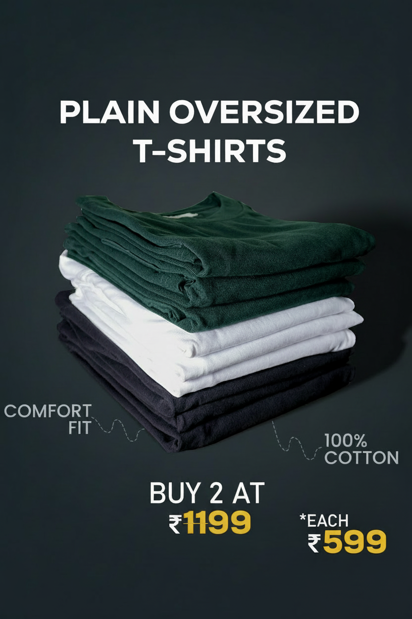 2 Plain Tee Combo, T-shirt