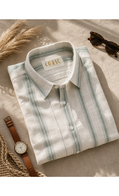 Lime-Mint, Linen Shirt
