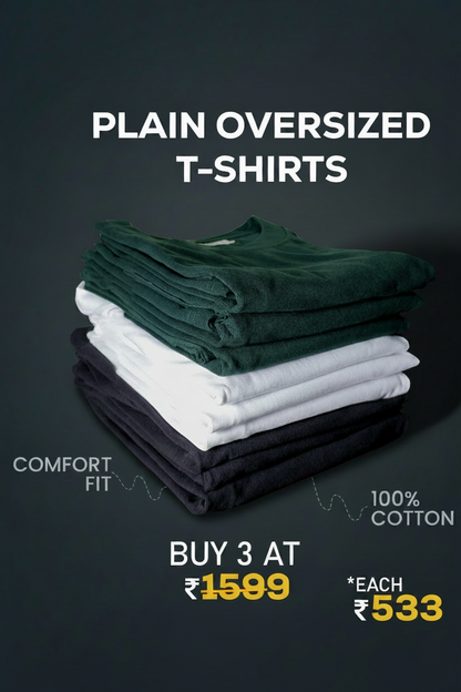 3 Plain Tee Combo, T-shirt